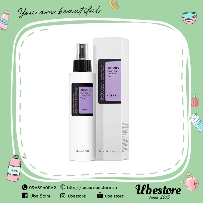 TONER TẨY TẾ BÀO CHẾT HOÁ HỌC COSRX AHA/BHA CLARIFYING TREATMENT TONER 150ML