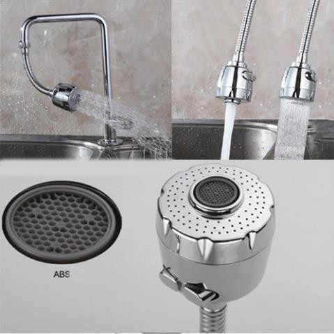 Đầu Vòi rửa chén Tăng Áp công tắc mạ inox sáng bóng