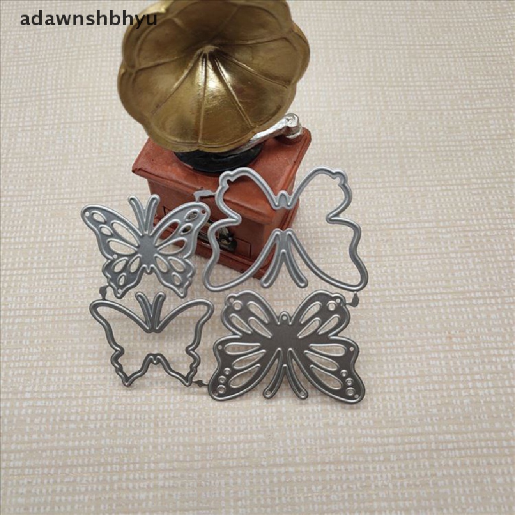 Bộ 4 Khuôn Cắt Thẻ Trang Trí Hình Bướm Bằng Kim Loại