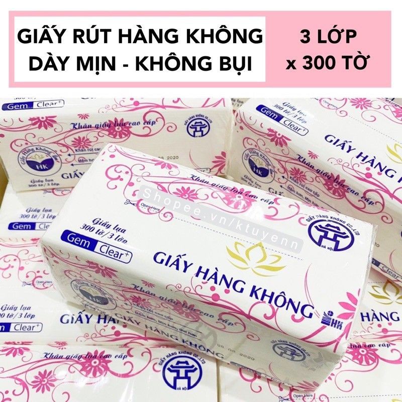 Khăn giấy rút lụa  mềm mịn 3 lớp 300 tờ