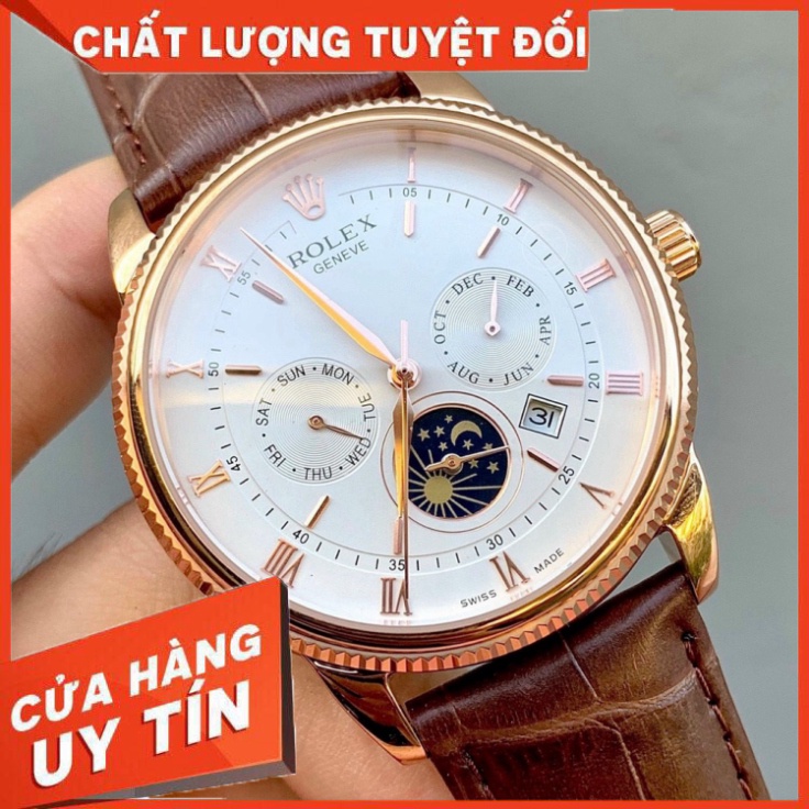 Đồng Hồ Nam RoLex 6 kim RA55 Case 42mm Cạnh Băm Máy cơ Automatic Nhật