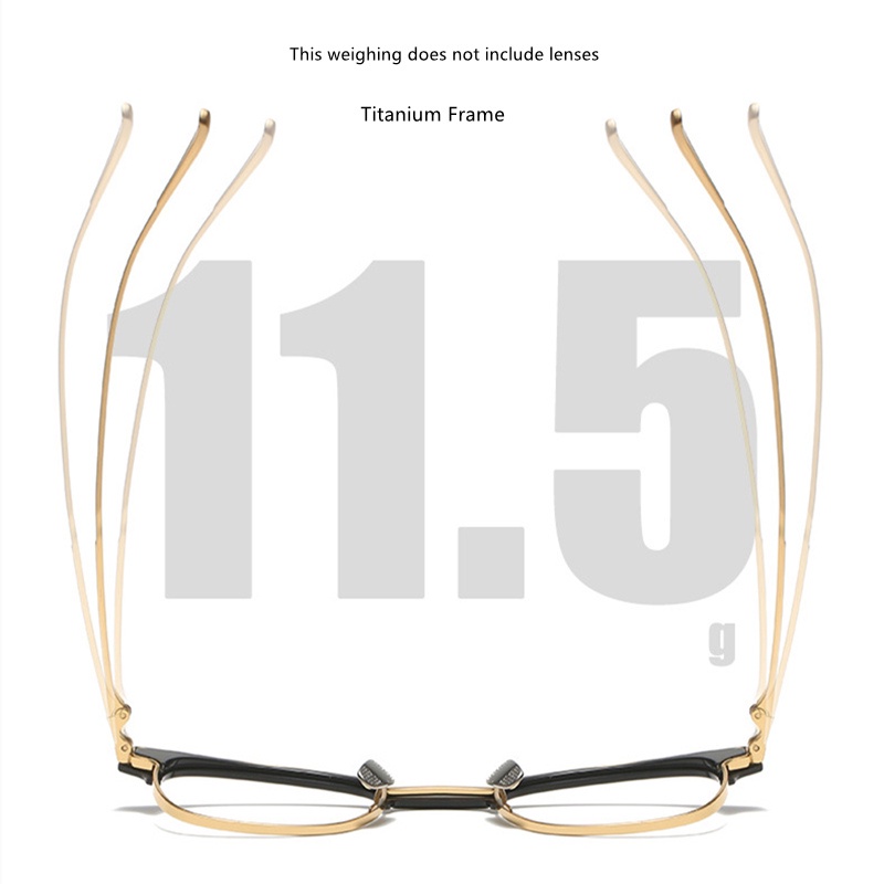 Mắt Kính Màu Đen Bằng Titan Nhẹ Cân Bằng Phong Cách Wilington Phong Cách Nhật Bản Retro Cho Nam