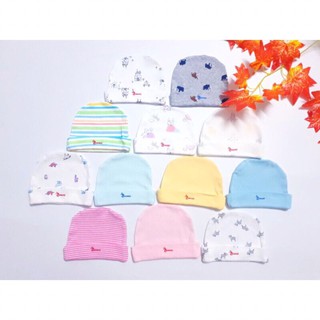combo 5 mũ sơ sinh chất đẹp cho bé 3-6kg
