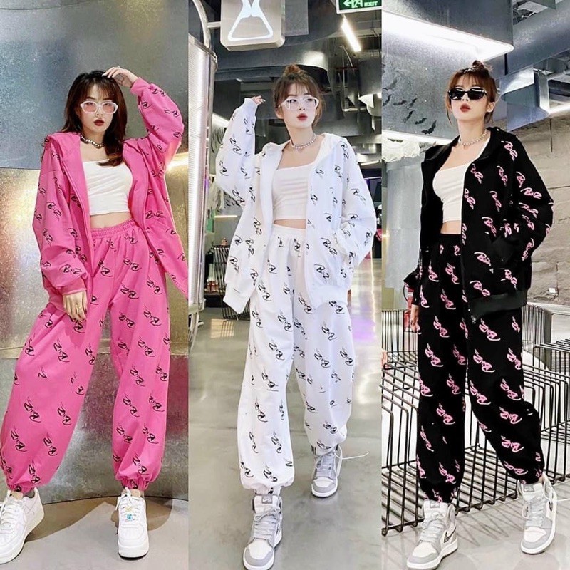 Set thể thao áo khoác fỏm rộng  ( hình thật ) - dưới 55kg -Carotshop