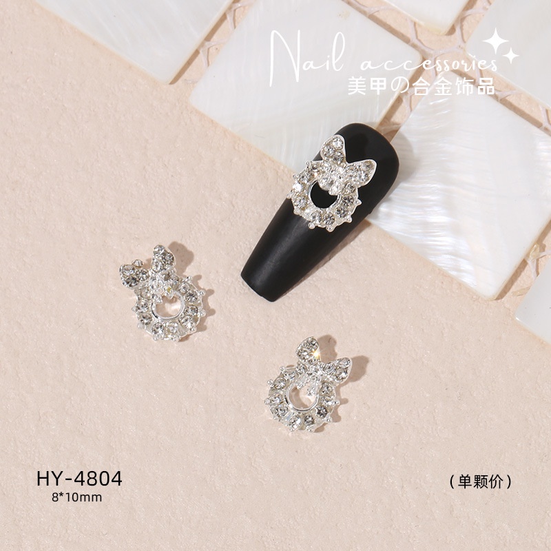 Phụ Kiện Trang Trí Móng Tay Nghệ Thuật Bằng Hợp Kim Hình Nơ Đính Đá Toàn Diện 3D Thời Trang Mới 2022