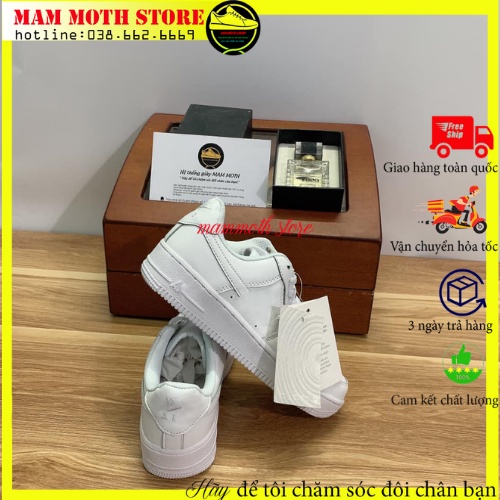 Giày thể thao sneakert full trắng bản trung hàng 11 cao cấp full size nam nữ SHOP MAMMOTH