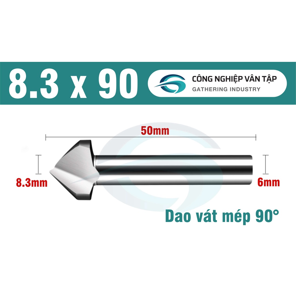 Dao phay vát mép 1 lưỡi 90 độ hàng chính hãng, chất lượng cao.