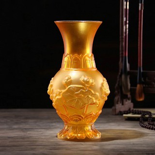 BÌNH HOA ĐÁ LƯU LY HOA SEN NỔI [ĐỒ THỜ CÚNG]