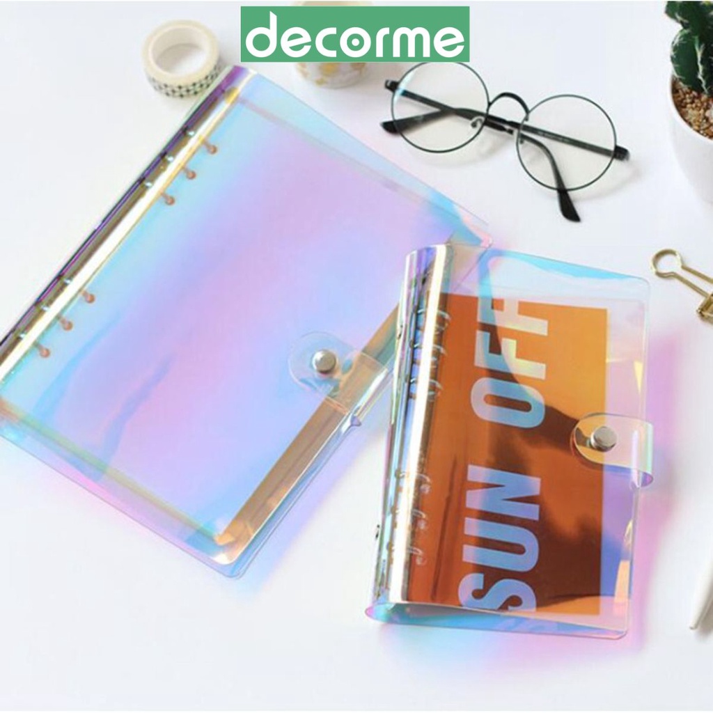 Bìa sổ còng hologram PVC phụ kiện sổ còng sổ Planner bullet journal Decorme