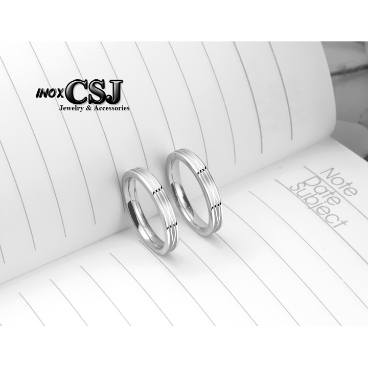 02 chiếc NHẪN CẶP ĐÔI TÌNH NHÂN INOX FOREVER LOVE NC061 đẹp, không đen - tặng hộp đựng xinh xắn