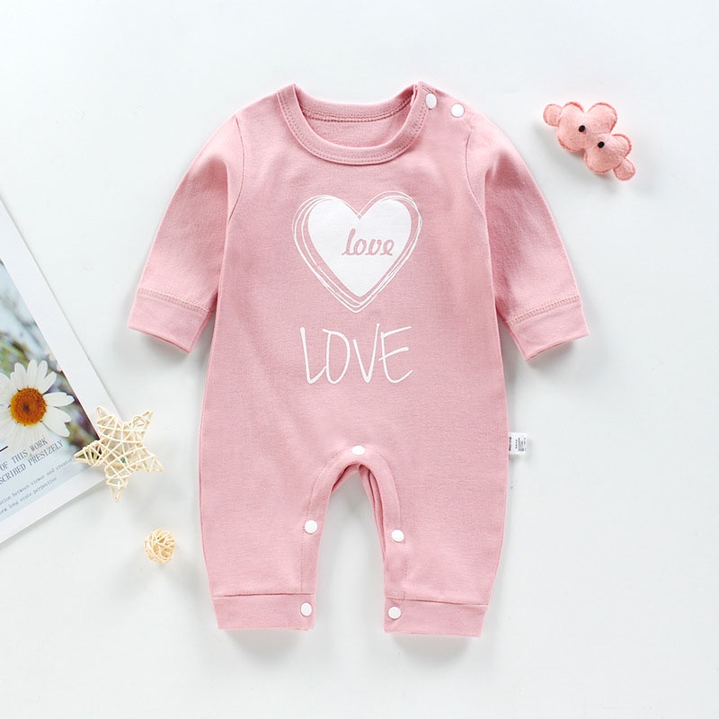 Bộ Áo Liền Quần Vải Cotton Mềm Mại Tay Dài Thời Trang Xuân Thu Cho Bé Sơ Sinh