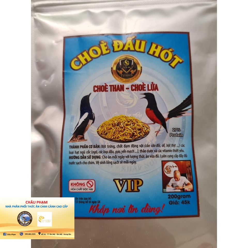 Cám Choè Đấu Hót Lão Đại gói 200gram chăm quanh năm thay lông bóng đẹp