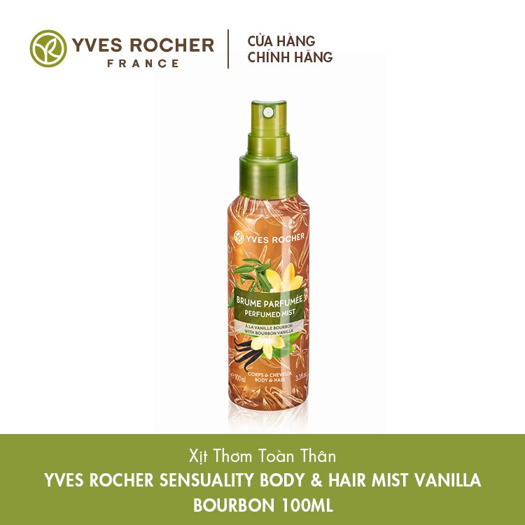 Xịt Thơm Toàn Thân Yves Rocher Sensuality Body & Hair Mist Vanilla Bourbon 100ml