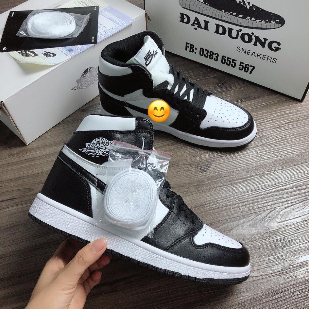 jd đen trắng cao cổ bản trung giày nam giày nữ giày sneakers giày sneaker