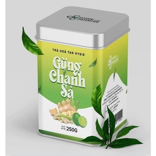 ❤️nông sản sạch❤️trà hòa tan gừng chanh sả tăng đề kháng thải độc đẹp da hygie &panacee hộp 250g ❤️freeship