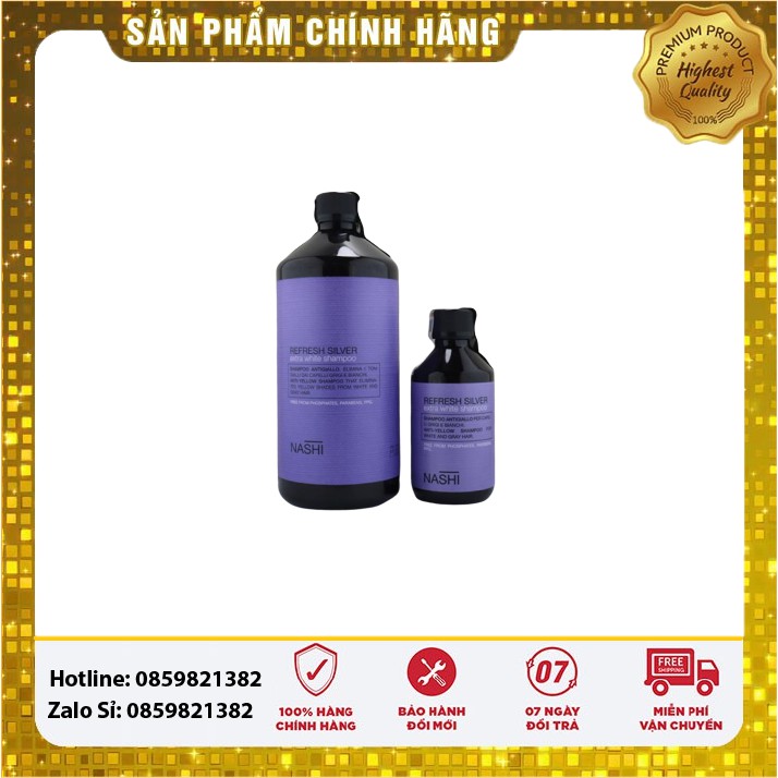 DẦU GỘI KHỬ MÀU CHO TÓC VÀNG TRẮNG NASHI REFRESH SILVER 250ML & 1000ml - Ý