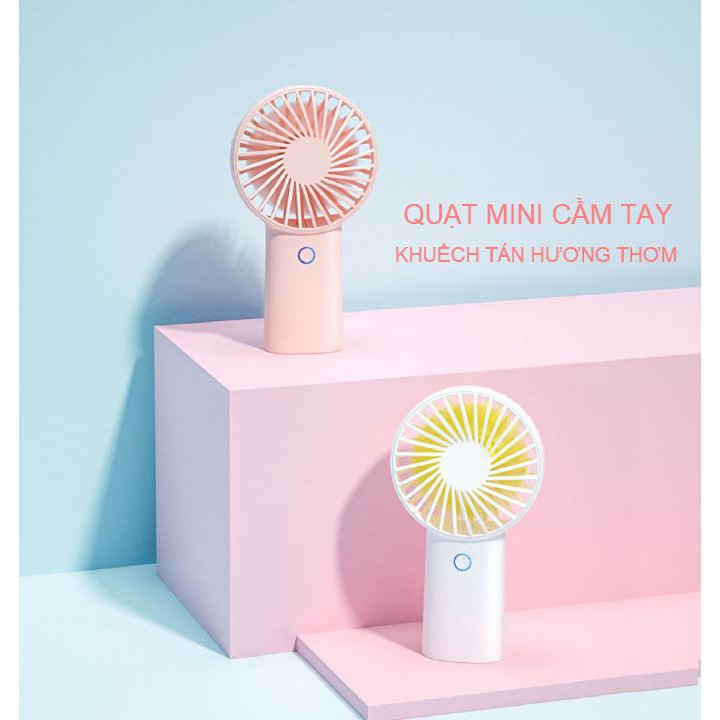 Quạt mini cầm tay tích điện khuếch tán hương thơm F2B, hàng chính hãng Jisulife, 3 cấp độ gió mạnh, 4000mAh