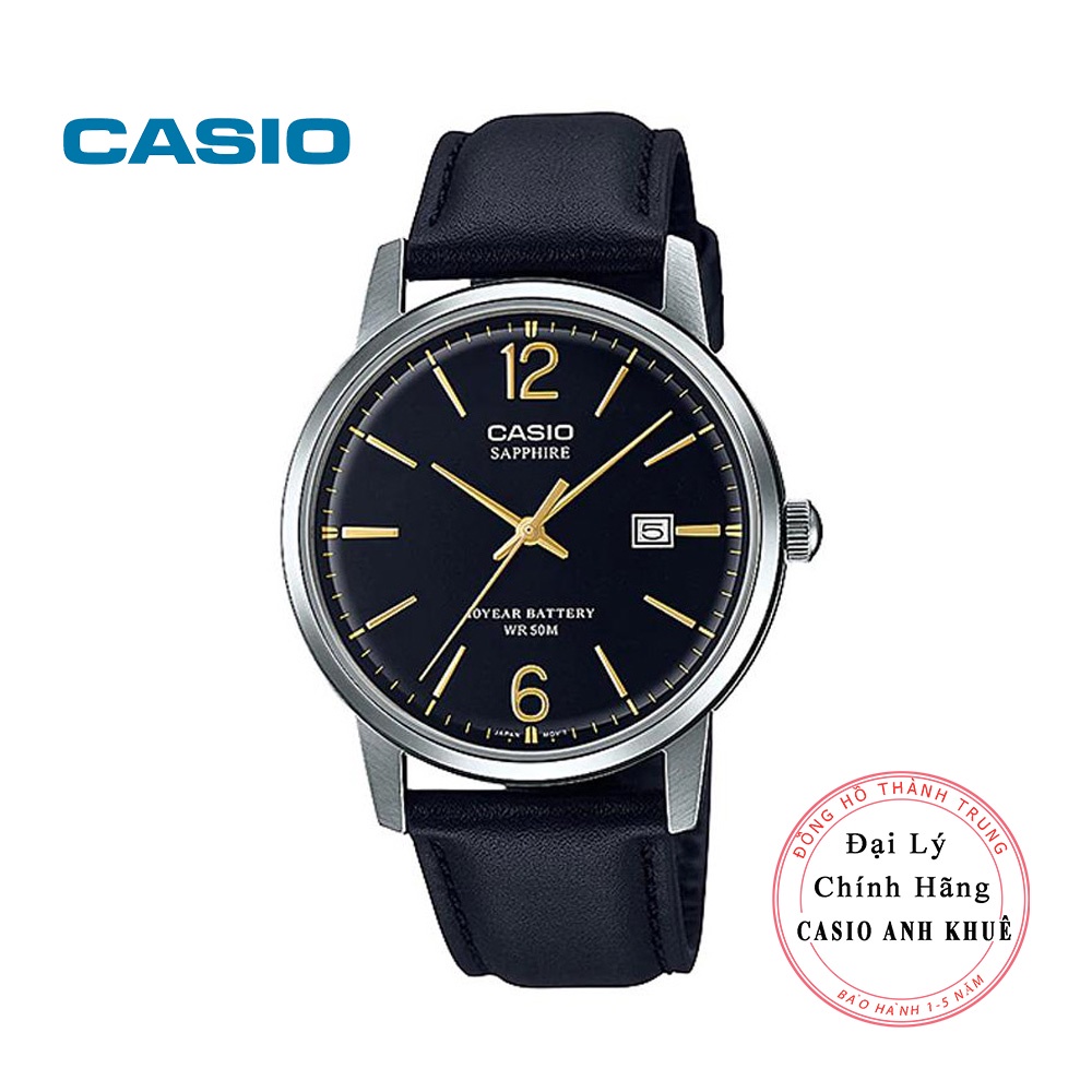 Đồng hồ nam casio MTS-110L-1AVDF mặt sapphire pin 10 năm cỡ nhỏ