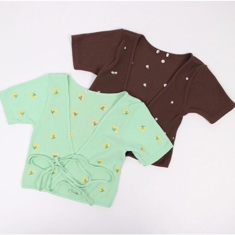 Áo croptop dây cột ngang eo