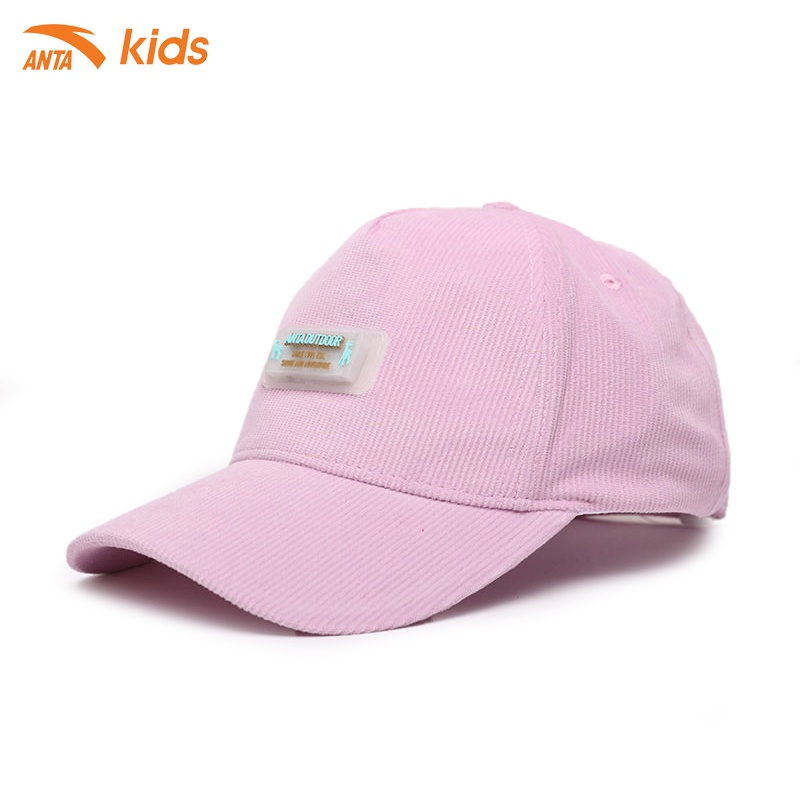 Mũ bóng chày bé gái Anta Kids 392146201-3 làm từ vải nhung, có lót trong cotton, khả năng chống tia UV 50++