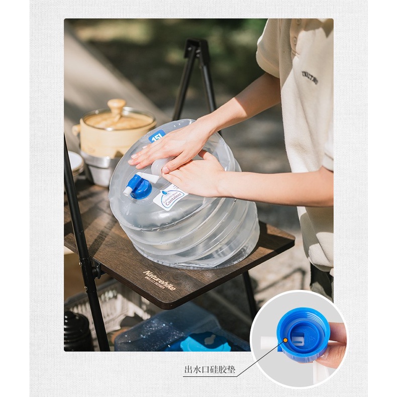 Bình đựng nước dã ngoại gấp gọn, can đựng nước, thùng đựng nước du lịch dã ngoại Naturehike NH14S002-T
