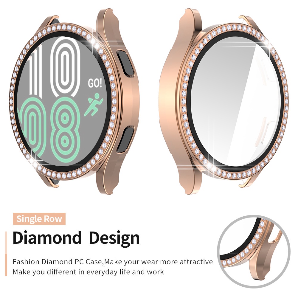 Ốp Bảo Vệ Mặt Đồng Hồ Thông Minh Samsung Galaxy Watch 4 40/44mm Kèm Kính Cường Lực