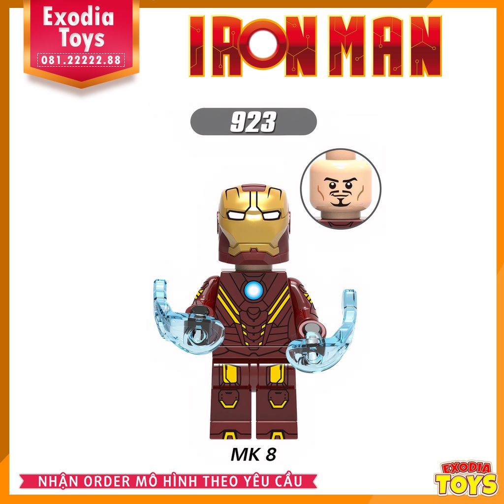 Xếp hình Minifigure Marvel  siêu anh hùng Marvel Người Sắt Iron Man - Đồ Chơi Lắp Ghép Sáng Tạo - X0199