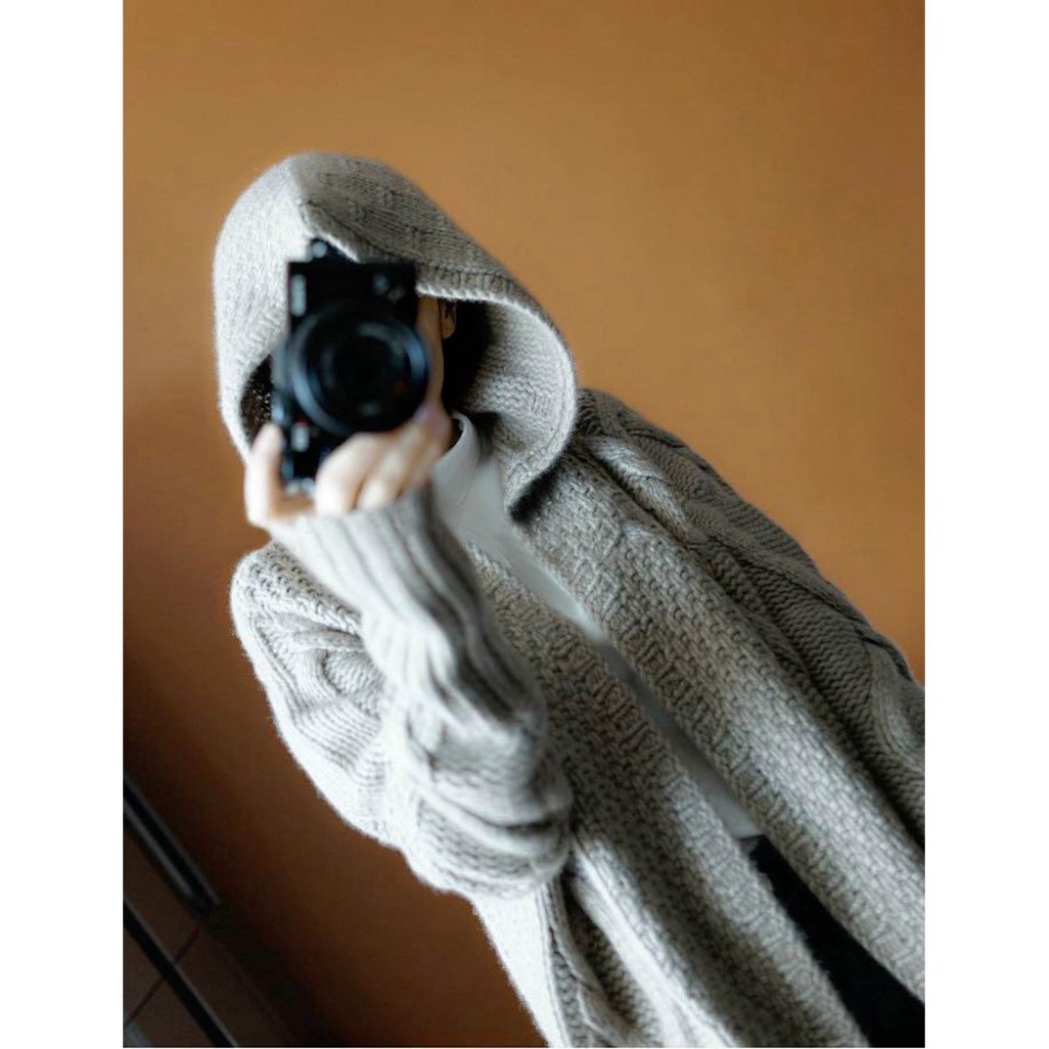 Áo Khoác Len Dáng Dài Có Mũ Mẫu Mới 2023