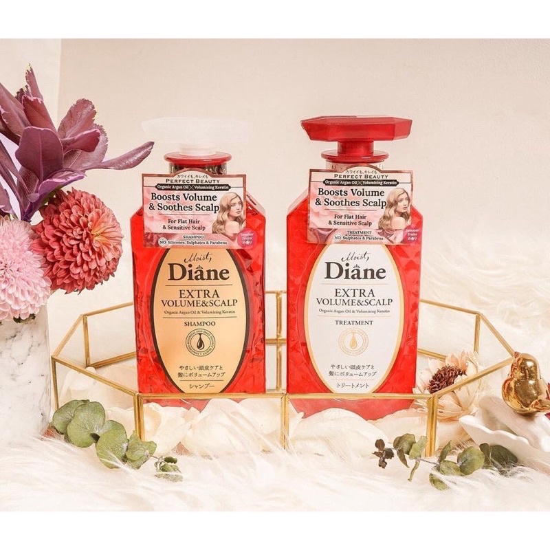 Dầu Gội Xả Chống Rụng và Làm Phồng Tóc MOIST DIANE 450ML, Dầu Gội Xả Tinh Dầu Cao Cấp Nhật Bản