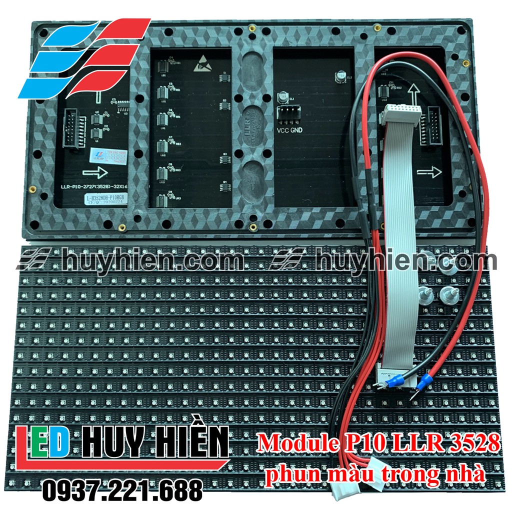 Module Led P10 phun màu trong nhà LLR  Đầy đủ phụ kiện