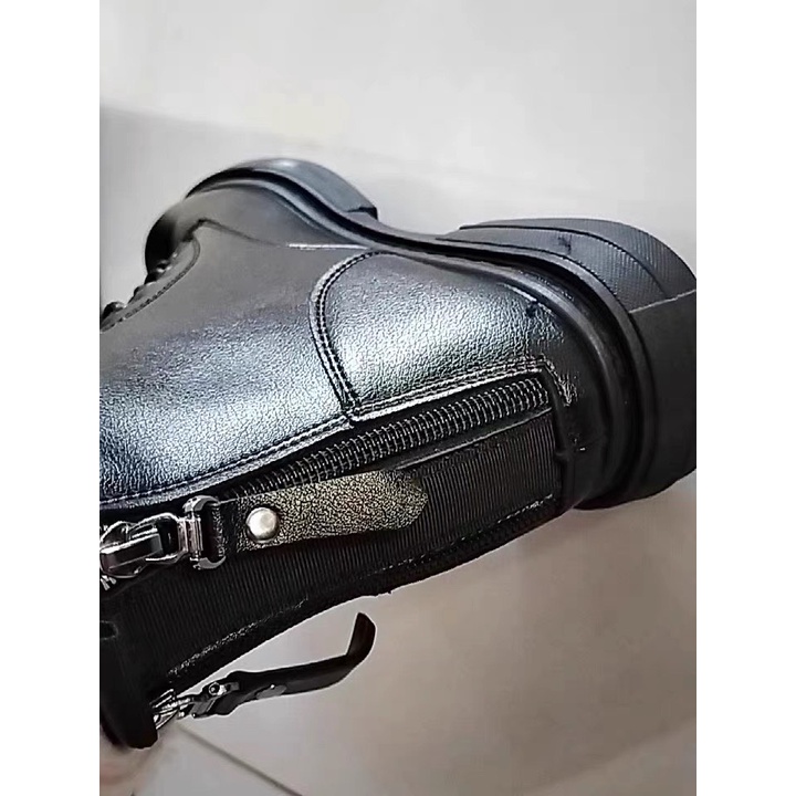 Giày bốt nữ cao cổ, giày boot nữ cổ cao thời trang da mềm khoá sau ullzang cao 5cm | BigBuy360 - bigbuy360.vn