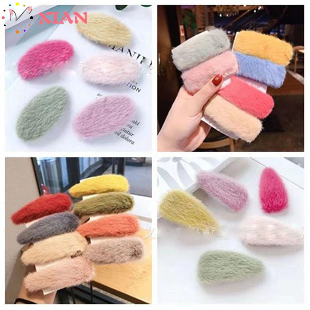 Kẹp tóc lông chồn mềm mại dễ thương cho nữ