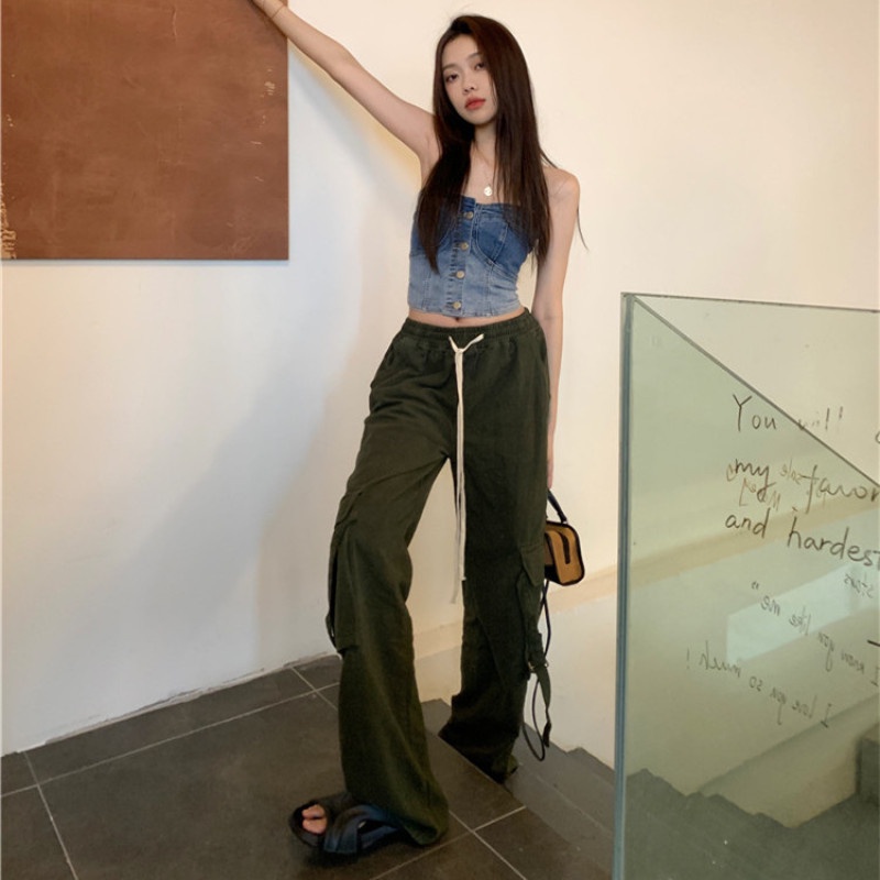 Áo Ống Denim Thời Trang Mùa Hè Cho Nữ