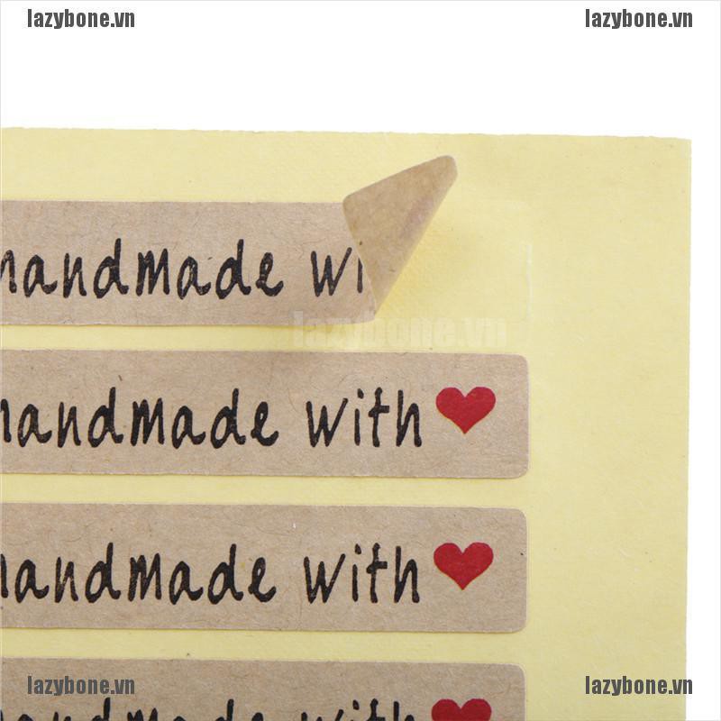 Bộ 10 tờ 200 miếng sticker dán nhãn trang trí thủ công hình chữ nhật vẽ hình trái tim