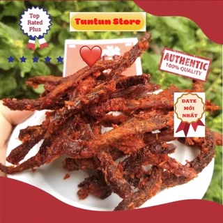 Khô bò que cay giòn Tuntun Store 250g thịt bò khô đồ ăn vặt ăn nhậu siêu cay siêu ngon