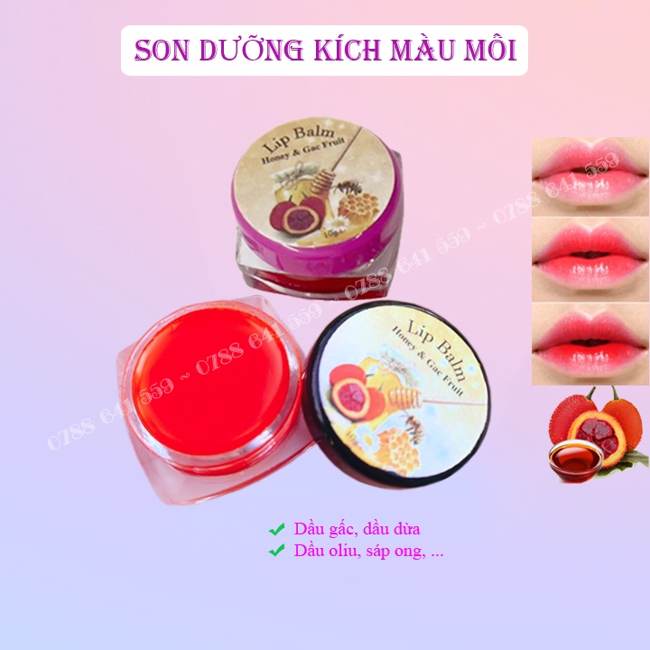 ❤️FREE SHIP❤️ Son Dưỡng Gấc Kích màu môi sau xăm - Dưỡng môi ẩm mịn, căng mướt - Chiết xuất từ thiên nhiên 100%