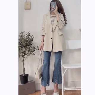 Áo blazer khoác nữ hàng 2 lớp dáng rộng công sở