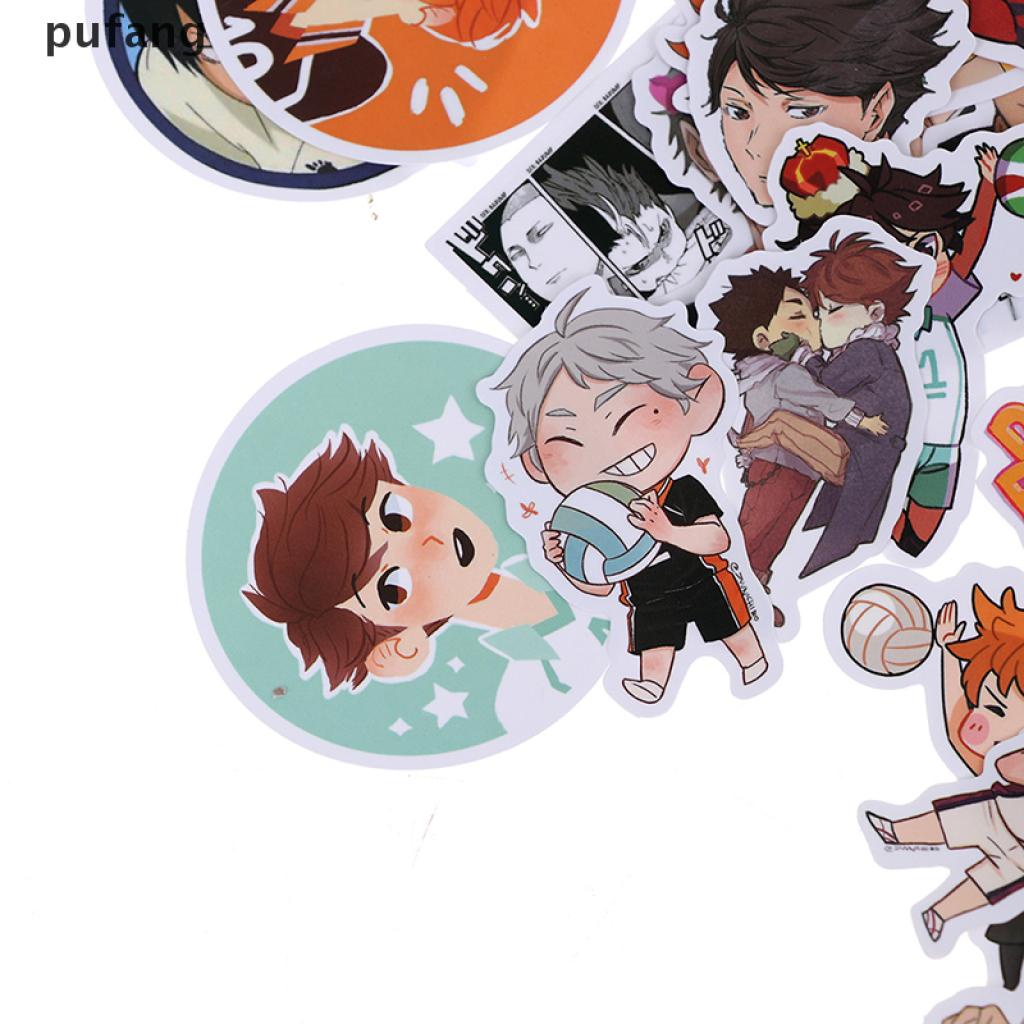 (Hàng bán chạy) 50 miếng dán Anime Haikyuu PVC chống thấm nước cho Laptop ván trượt hành lý {bigsale}