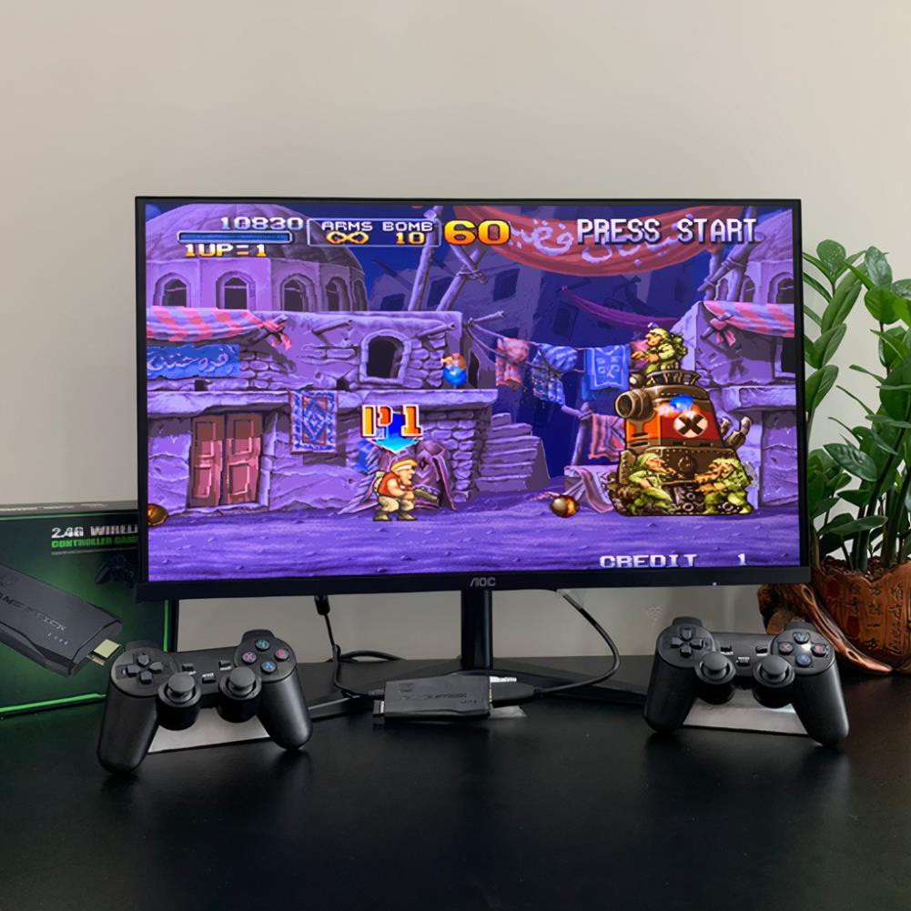 Máy chơi game cầm tay HDMI 3500 + 20 trò mới, trò chơi cổ điển 4 nút PS1/PSP/Nitendo/FC Compact May choi Game Stick 4k