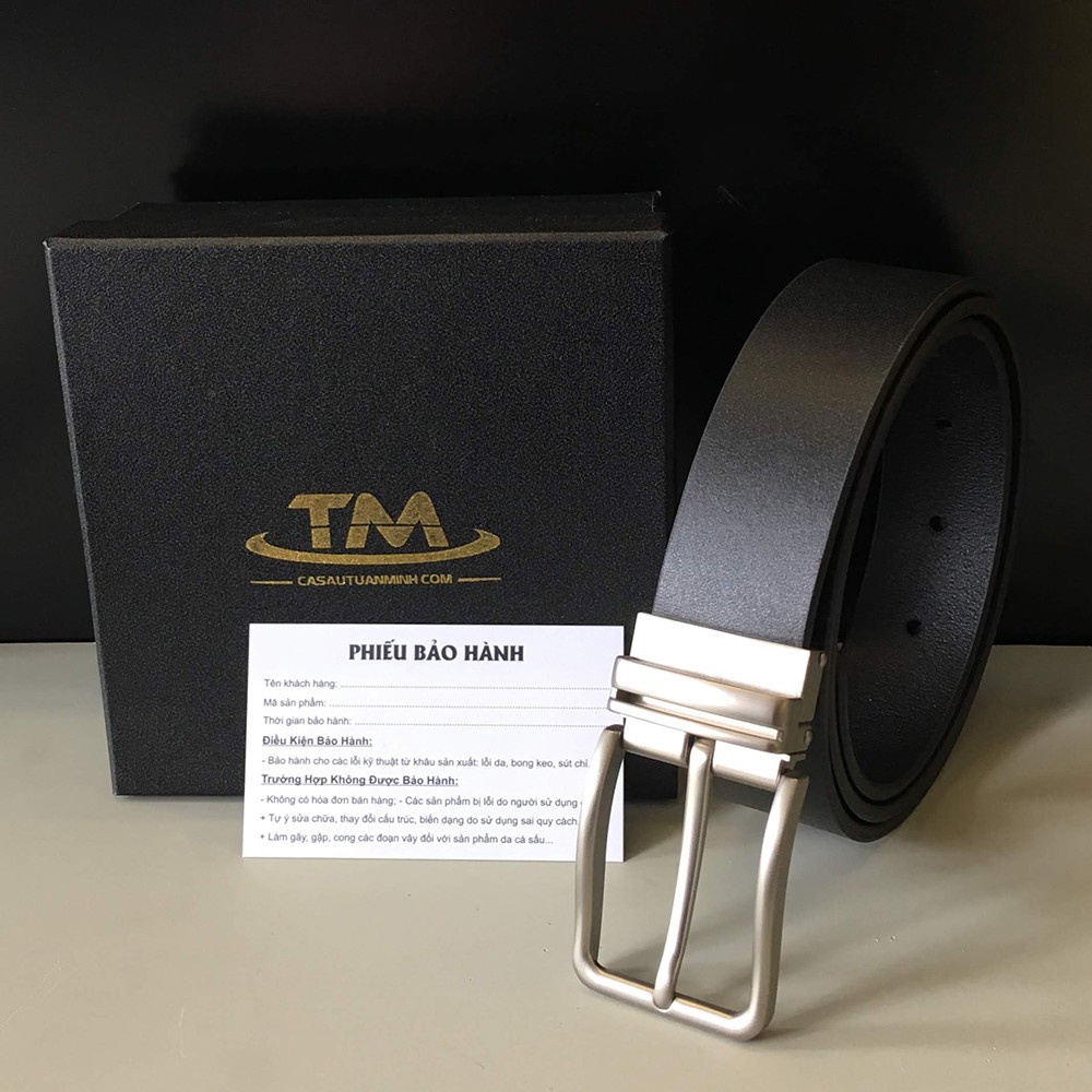 Thắt Lưng Nam Da Bò Thật Khóa Kim Kẹp Cao Cấp TM69
