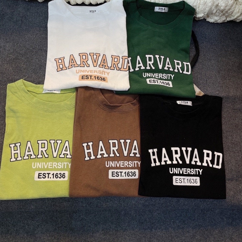Áo Thun 3158 In Chữ HARVARD Form Rộng Unisex Chất Cotton Khô Loại 1, Thoáng Mát, Thấm Hút Mồ Hôi - GUNN