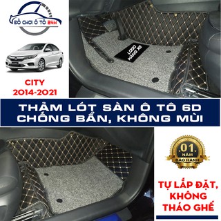 Thảm lót sàn ô tô 6D Honda City 2021-2022,2014-2020 bảo vệ sàn xe, không mùi, không thấm nước