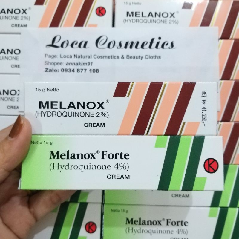 [AUTH] Melanox Hydroquinone 2%, 4% (15g)- Kem hỗ trợ giảm thâm nám, tàn nhang
