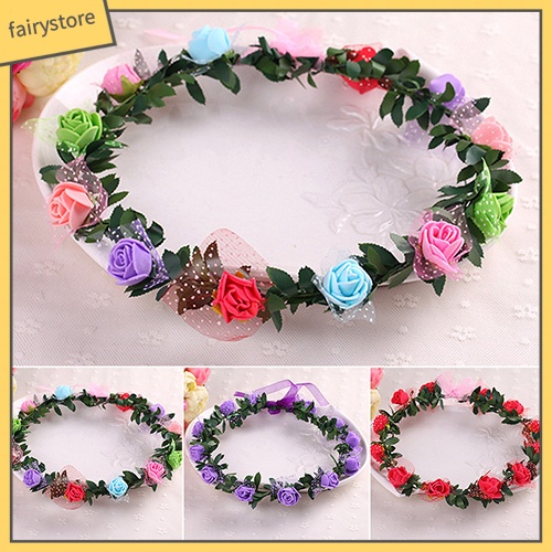 Vòng Hoa Hồng Giả Đeo Đầu Thời Trang Nữ