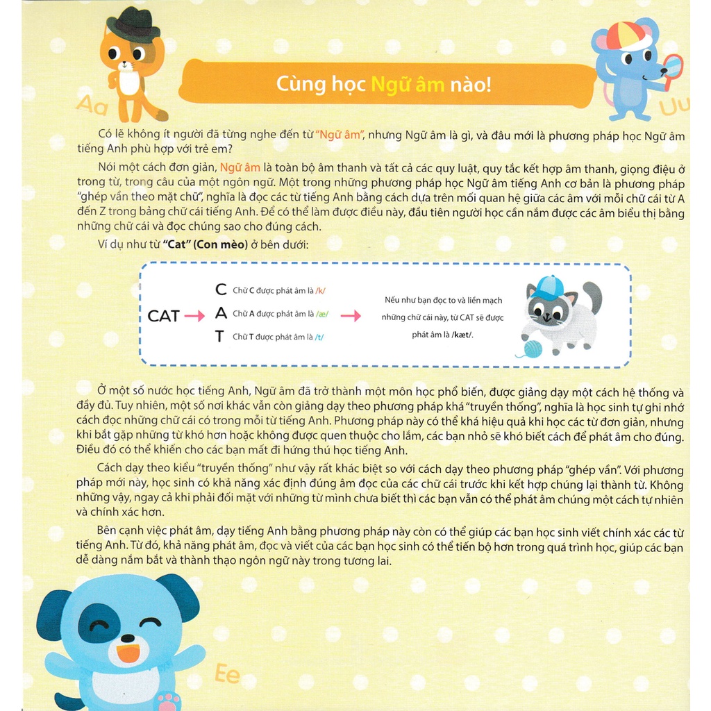 Sách Tham Khảo - Cùng Con Học Ngữ Âm Tiếng Anh Qua 3 Cấp Độ - Các Câu Chuyện Chứa Nguyên Âm Ngắn - Cấp Độ 3 - DTI