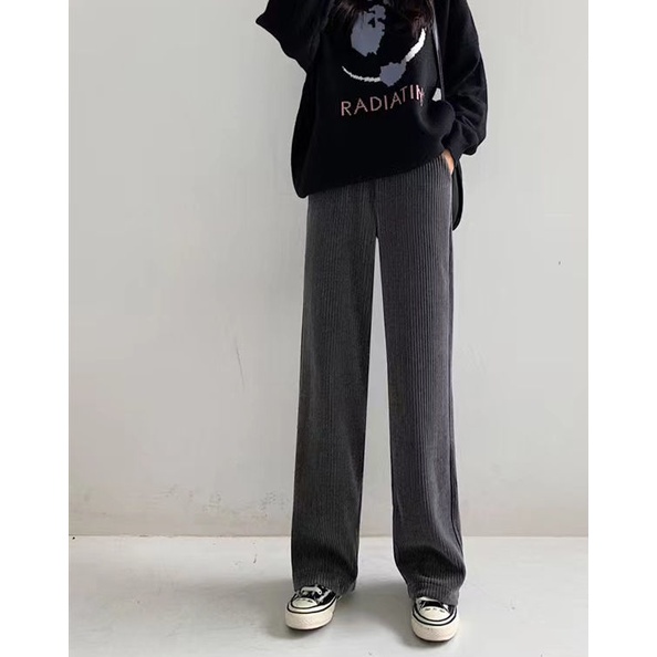 Quần dài ống rộng lưng cao thời trang năng động trẻ trung cho nữ