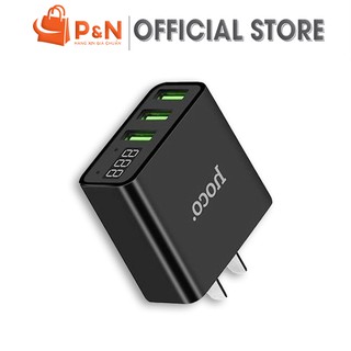 Cốc sạc nhanh hoco 3 cổng - sạc nhanh 3a - chân cắm chuẩn tiêu chuẩn - chân sạc dạng dẹt