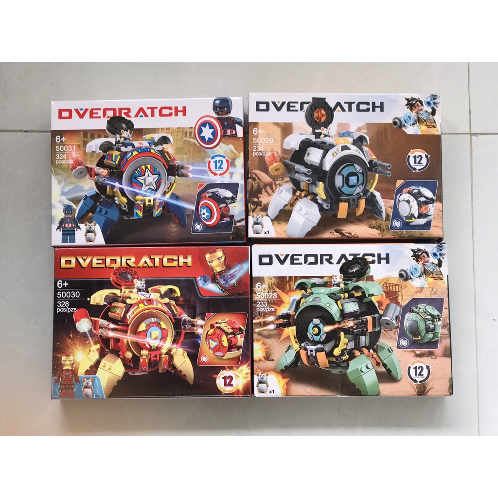 Đồ Chơi Lắp Ghép LEGO's 12in1 Wrecking Ball Hamster CÓ LAZER Siêu Anh Hùng Iron Man, Captain America, Robot, Xe Tăng