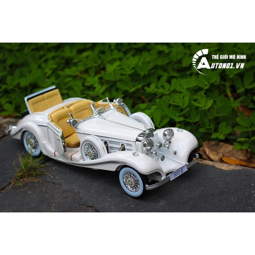 MÔ HÌNH XE MERCEDES BENZ 500K TYP SPECIAL ROADSTER 1936 WHITE 1:18 MAISTO 5781