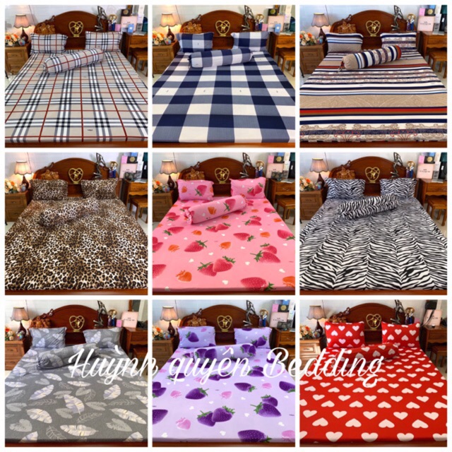 Xả kho bộ drap thun lạnh 4 món hq (ib chọn mẫu)